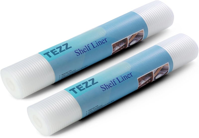 TEZZ 2 Rolls Shelf Liners, 16 Inches x 20 FEET Non-Slip Kitchen Cabinet Liner, Washable Oil-Proof Non-Adhesive Contact Paper for Kitchen Drawer, Cabinet, Shelves, Refrigerator, Storage, Desks, coutertops - Image 1